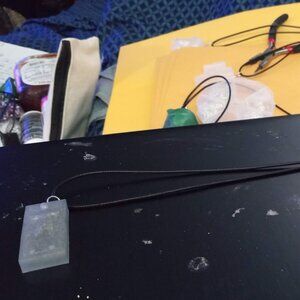 Handmade Silver Han Solo in Carbonite Necklace